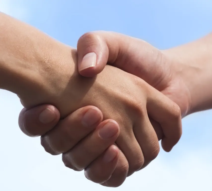 Handshake between two people
